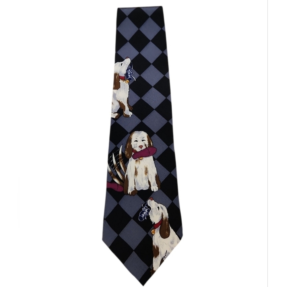 HSUS Chew Toy Men's Neck Tie Humane Society Dog 100% Silk Necktie VTG
